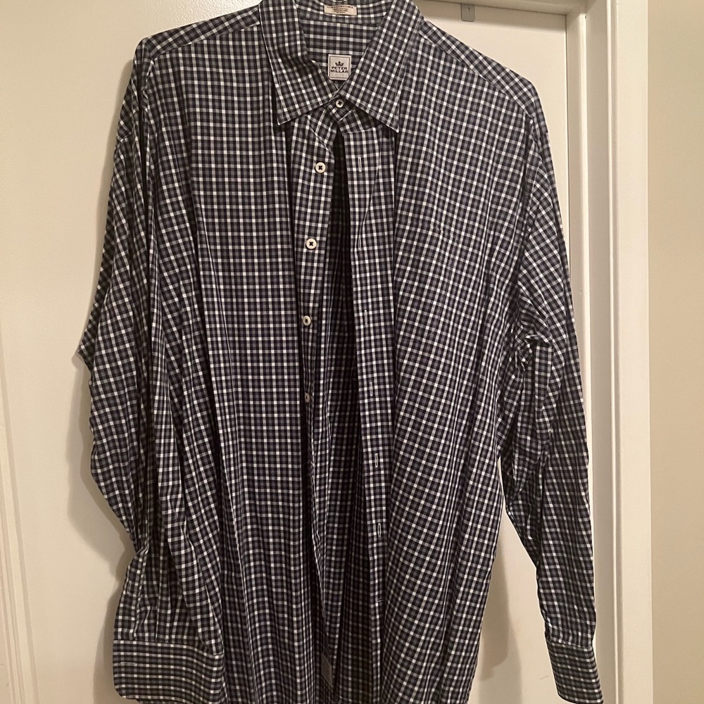 Peter Millar Crown Ease Langley Cotton Sport Shirt XXL